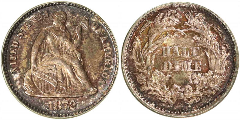 1872 Liberty Seated Half Dime. MS-62 (PCGS). OGH.
PCGS# 4400. NGC ID: 234X.
Es...
