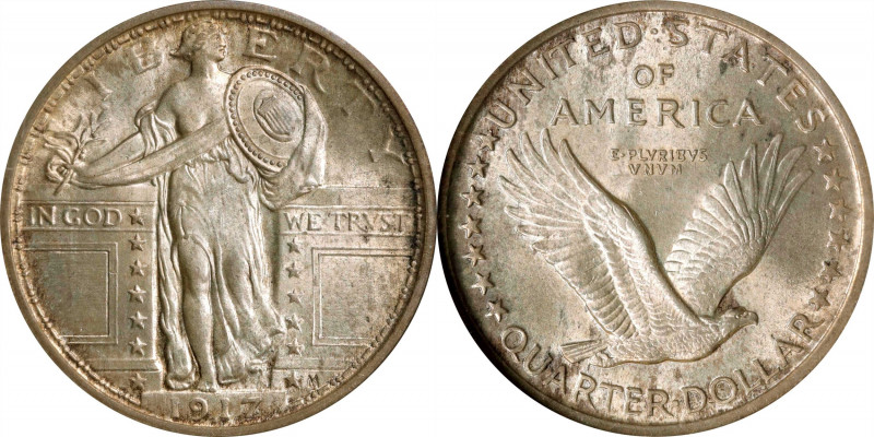 1917 Standing Liberty Quarter. Type I. MS-64 (NGC). OH.
PCGS# 5706. NGC ID: 242...