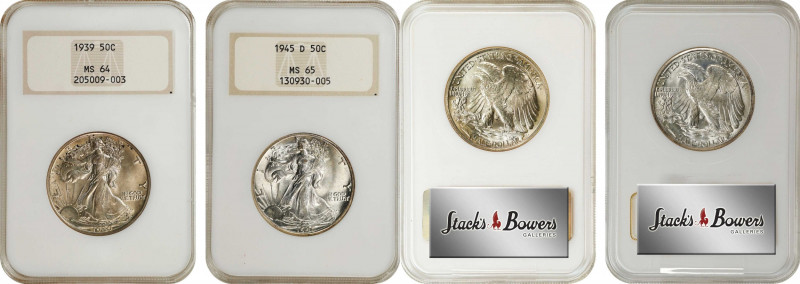 Lot of (2) Mint State Walking Liberty Half Dollars. (NGC). OH.
Included are: 19...