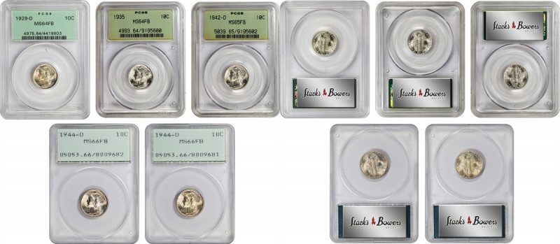 Lot of (6) Mint State Walking Liberty and Franklin Half Dollars. (PCGS). OGH.
I...