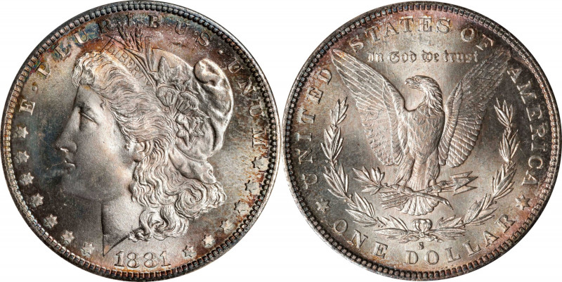 1881-S Morgan Silver Dollar. MS-65 (NGC). OH.
PCGS# 7130. NGC ID: 2549.
Estima...