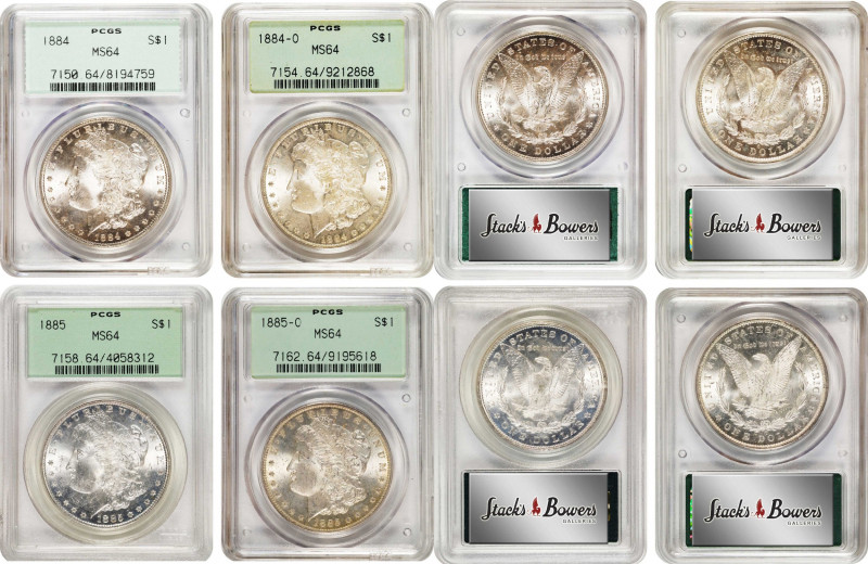 Lot of (4) 1880s Morgan Silver Dollars. MS-64 (PCGS). OGH.
Included are: 1884; ...