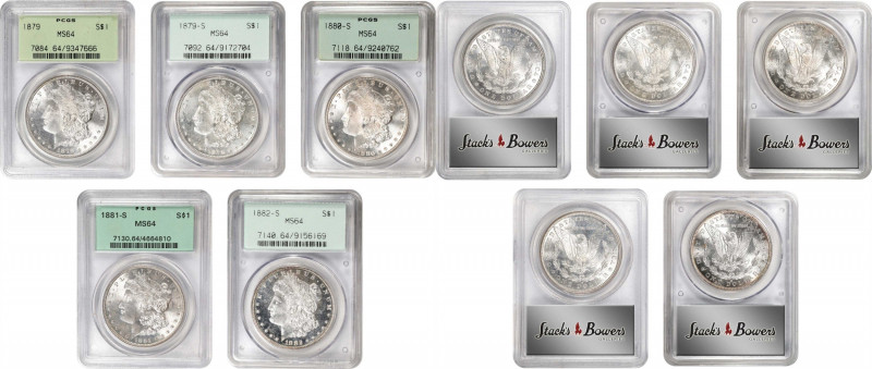 Lot of (5) Early Date Morgan Silver Dollars. MS-64 (PCGS). OGH.
Included are: 1...