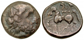"Eastern Europe. Ca. 3rd-2nd Century B.C AR tetradrachm (23.55 mm, 10.75 g, 5 h). Contemporary Celtic copy of Philip II of Macedon "sattlekopf pferd" ...