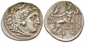 "Macedonian Kingdom. Philip III Arrhidaios. 323-317 B.C. AR drachm (18.1 mm, 4.17 g, 11 h). Kolophon mint, ca. 322-319 B.C. Head of Herakles right, we...