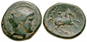 "Macedonian Kingdom. Philip III Arrhidaios. 323-317 B.C. AE half unit (20.1 mm, 6.51 g, 7 h). Struck by Antipater or Polyperchon in the name of Alexan...