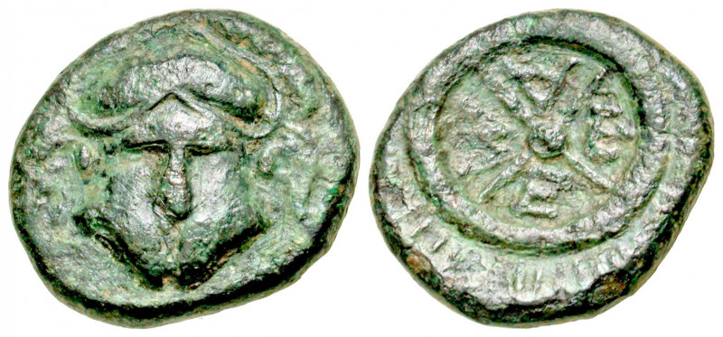 "Thrace, Mesembria. 4th century B.C. AE 19 (18.19 mm, 4.15 g). Crested Corinthia...