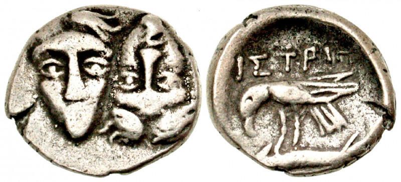 "Moesia, Istros. 4th century B.C. AR trihemiobol (12 mm, 1.37 g, 12 h). Facing m...