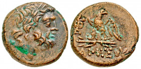 "Pontic Kingdom, Amisos. Under Mithradates VI, Eupator. 120-63 B.C. AE 21 (21 mm, 8.81 g, 11 h). Laureate head of bearded Zeus right / AMIΣOY, ethnic ...