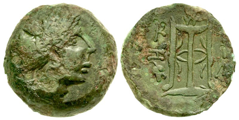 "Mysia, Kyzikos. 3rd century B.C. AE 24 (24.00 mm, 12.65 g, 1 h). Head of Kore S...