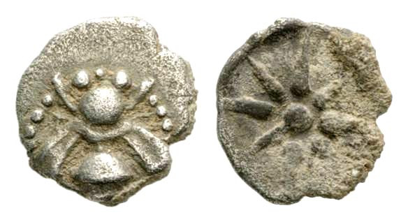 "Ionia, Ephesos. Ca. 500-420 B.C. AR tetartemorion (6.5 mm, 0.30 g). Bee / Star ...