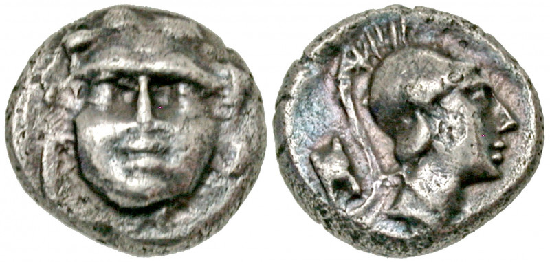 "Pisidia, Selge. Ca. 350-300 B.C. AR obol (8.7 mm, .92 g, 12 h). Facing gorgonei...