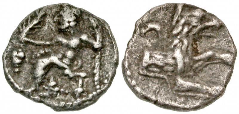 "Lykaonia, Laranda. Ca. 324/3 B.C. AR obol (9.7 mm, .60 g, 6 h). Baaltars seated...