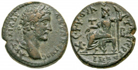 "Mysia, Pergamum. Antoninus Pius. A.D. 138-161. AE 19 (19.3 mm, 5.18 g, 1 h). Struck ca. A.D. 144-6. Quartos, strategos for the second time. ΑV ΤΙ ΑΙ ...
