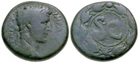 "Syria, Seleucis and Pieria. Antiochia ad Orontem. Augustus. 27 B.C.-A.D. 14 AE 27 (26.69 mm, 16.99 g, 1 h). Struck after 23 BC.. IMP · AVGVST · TR · ...