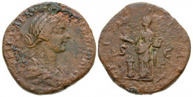 "Lucilla. Augusta, A.D. 164-182. AE sestertius (32.15 mm, 24.18 g, 6 h). Rome mint, Struck A.D. 164-166. [LVCILL]AE AVG [ANTONINI AVG F] (mainly illeg...