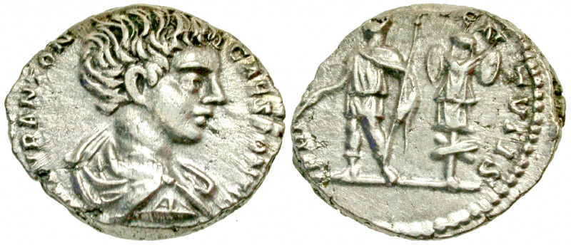 "Caracalla. A.D. 198-217. AR denarius (18 mm, 3.47 g, 7 h). Rome mint, A,D, 197....