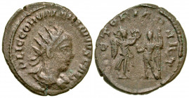 "Valerian II. Caesar, A.D. 253-255. BI antoninianus (21.7 mm, 3.39 g, 6 h). Field mint, Eastern campaign, Struck A.D.256-258. P LIC COR VALERIANVS CAE...