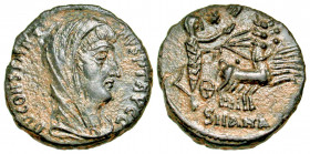 "Divus Constantine I. Died A.D. 337. AE follis (14.93 mm, 1.45 g, 6 h). Alexandria mint. DV CONSTANTI-NVS PT AVGG, veiled head of Constantine I, right...