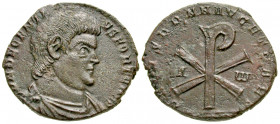 "Decentius. Caesar, A.D. 351-353. AE 2 (25.8 mm, 6.63 g, 1 h). Amiens mint (?), Struck A.D. 353. D N DECENTI-VS FORT CAES, bare-headed, draped and cui...