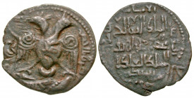 "Artuqids of Mardin. Nasir al-Din Mahmud. 597-619/1200-1222. AE dirhem (30.1 mm, 7.29 g, 4 h). Hisn Kayfa mint, dated A.H. 610 (in Eastern Arabic nume...