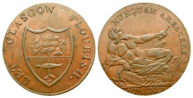 "Britain, Scotland - Lanarkshire. Glasgow. AE halfpenny token (27.91 mm, 7.74 g, 7 h). so-called "Conder" token - 18th century token coinage. 1791 (MD...