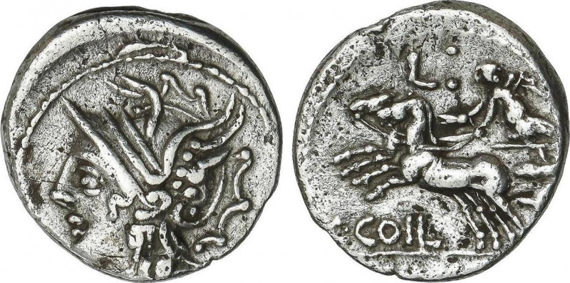 Denario. 104 a.C. COELIA o COILIA. C. Coelius Caldus. Anv.: Cabeza de Roma a izq...