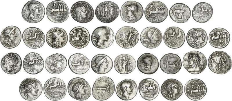 Lote 18 monedas Denario. AR. Interesante final de colección. Contiene Acilia, Ae...