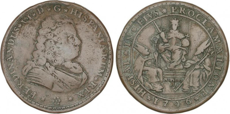 Medalla proclamación. 1746. SEVILLA. Rev.: HISPAL IN EIVS PROCLAMATIONE. Br. Ø 3...