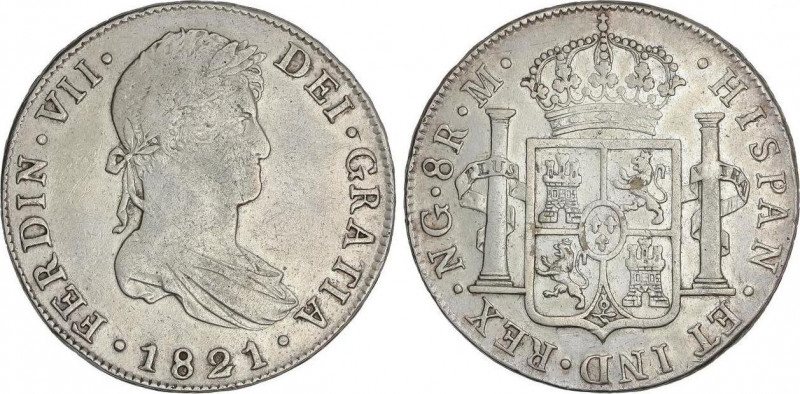 8 Reales. 1821. GUATEMALA. M. 26,71 grs. AC-1236. MBC/MBC+.