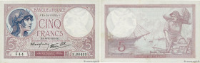 Country : FRANCE 
Face Value : 5 Francs FEMME CASQUÉE modifié 
Date : 10 août 1939 
Period/Province/Bank : Banque de France, XXe siècle 
Catalogue ref...