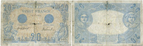 Country : FRANCE 
Face Value : 20 Francs BLEU 
Date : 11 février 1913 
Period/Province/Bank : Banque de France, XXe siècle 
Catalogue reference : F.10...