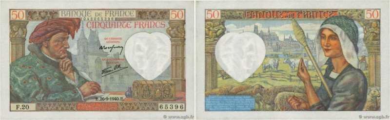 Country : FRANCE 
Face Value : 50 Francs JACQUES CŒUR 
Date : 26 septembre 1940 ...
