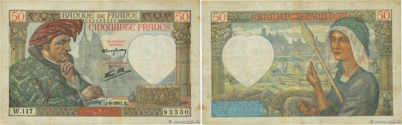 Country : FRANCE 
Face Value : 50 Francs JACQUES CŒUR 
Date : 11 septembre 1941 ...