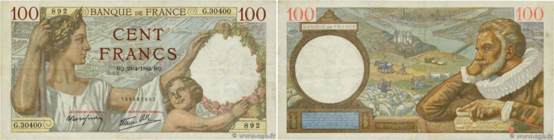 Country : FRANCE 
Face Value : 100 Francs SULLY 
Date : 23 avril 1942 
Period/Pr...