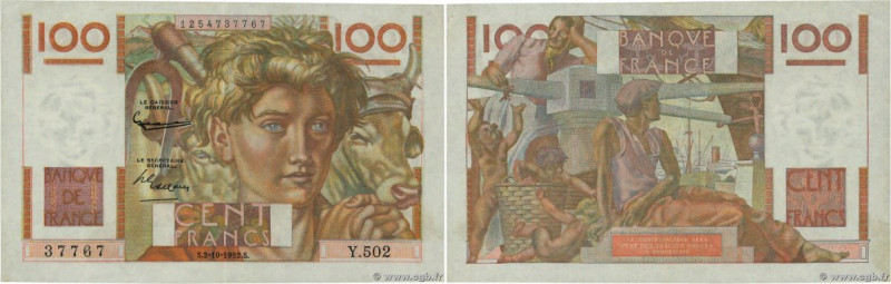 Country : FRANCE 
Face Value : 100 Francs JEUNE PAYSAN filigrane inversé 
Date :...