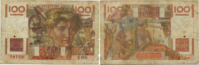 Country : FRANCE 
Face Value : 100 Francs JEUNE PAYSAN Favre-Gilly 
Date : 17 juillet 1947 
Period/Province/Bank : Banque de France, XXe siècle 
Catal...