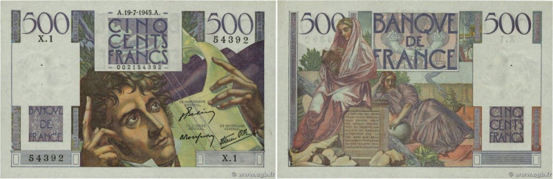 Country : FRANCE 
Face Value : 500 Francs CHATEAUBRIAND 
Date : 19 juillet 1945 ...