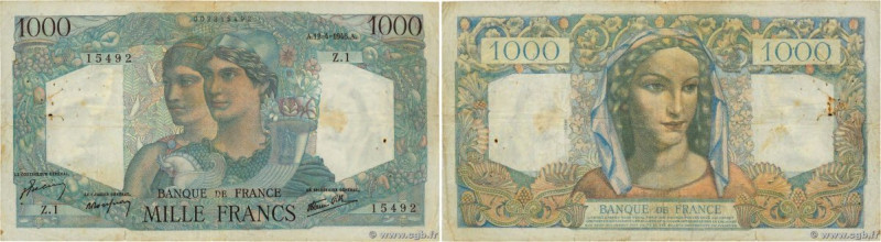 Country : FRANCE 
Face Value : 1000 Francs MINERVE ET HERCULE 
Date : 12 avril 1...