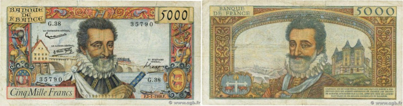 Country : FRANCE 
Face Value : 5000 Francs HENRI IV 
Date : 02 janvier 1958 
Per...