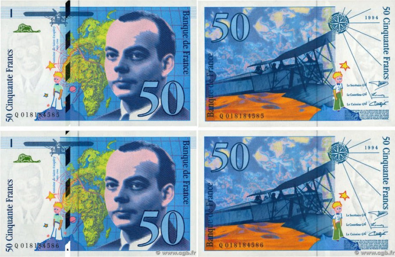 Country : FRANCE 
Face Value : 50 Francs SAINT-EXUPÉRY modifié Lot 
Date : 1994 ...