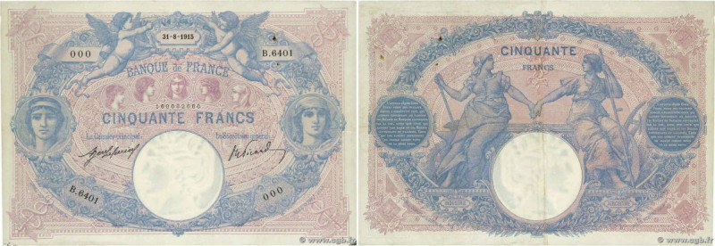 Country : FRANCE 
Face Value : 50 Francs BLEU ET ROSE Numéro spécial 
Date : 31 ...