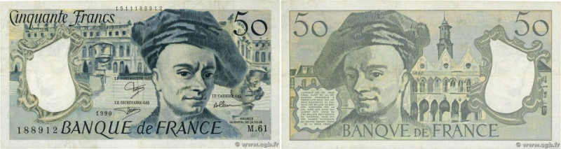 Country : FRANCE 
Face Value : 50 Francs QUENTIN DE LA TOUR Fauté 
Date : 1990 
...