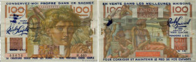 Country : FRANCE regionalism and miscellaneous 
Face Value : 100 Francs JEUNE PAYSAN 
Date : 03 avril 1952 
Period/Province/Bank : Échantillons - Essa...