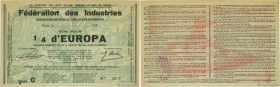 Country : FRANCE regionalism and miscellaneous 
Face Value : 1/4 Europa 
Date : (1930) 
Period/Province/Bank : Politique 
Alphabet - signatures - seri...