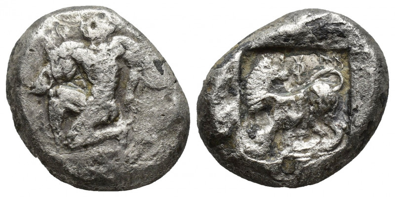 CARIA. Uncertain Mint (c.480-460 B.C.), Silver Stater, (21mm, 10.4g ),. Young na...