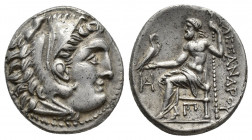 Kings of Macedon. Teos. Alexander III "the Great" 336-323 BC. Struck under Antigonos I Monophthalmos, Teos, circa 310-301 B Drachm AR (17 mm, 4,6 g) H...