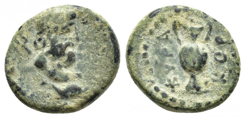KORKYRA, Korkyra. Roman rule. Circa 229-48 BC. Æ (16mm, 3.3 g). Diademed head of...