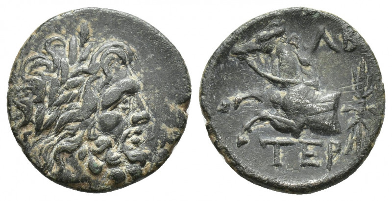 Pisidia. Termessos 100-0 BC. Bronze Æ (17mm., 2.6g. Laureate head of Zeus right ...