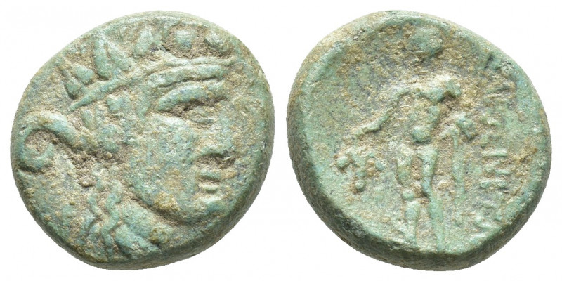 THRACE. Maroneia. Ae (Circa 168/7-48/5 BC). (16mm, 6.2g) Obv: Head of Dionysos r...